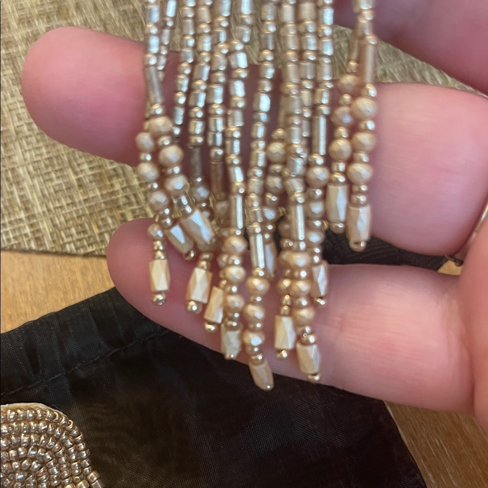 Chico’s Elegant Beaded Dangle Earrings NWOT - Picture 2 of 3